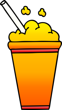 bir insan tarafından çizilmiş gölgelenmiş garip karikatür buzlu içeceği