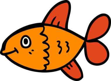 bir insan tarafından çizilmiş karikatür balığı