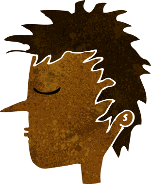 Bir insan tarafından çizilmiş erkek yüzü.