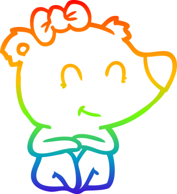 Bir insan tarafından çizilmiş dişi ayı çizgi filmi.