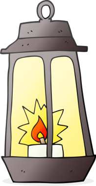 Bir insan tarafından çizilmiş el yazması çizgi film feneri.