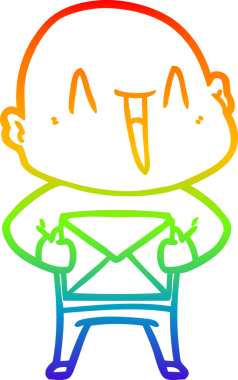 gökkuşağı gradyan çizimi mutlu bir çizgi kel adamın çizimi bir insan tarafından çizildi