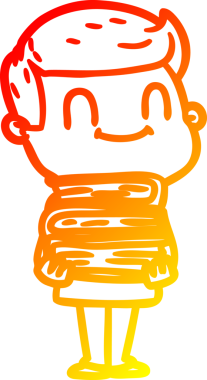 Bir insan tarafından çizilmiş, karikatür dostu bir adamın sıcak çizgi çizimi