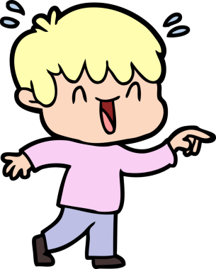 Bir insan tarafından çizilmiş gülen çocuk.