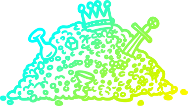 Bir insan tarafından çizilmiş bir hazinenin soğuk gradyan çizgisi