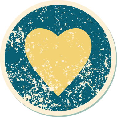 Bir insan tarafından çizilmiş bir kalbin sembolik dövmesi.