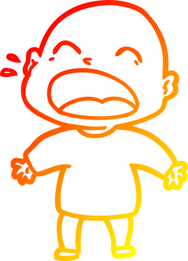 Bir insan tarafından çizilmiş kel adam diye bağıran çizgi film çizimi.