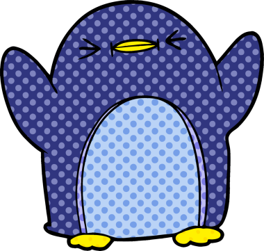 bir insan tarafından çizilmiş penguen çizgi filmi