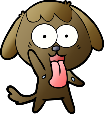 Bir insan tarafından çizilmiş şirin bir çizgi film köpeği.