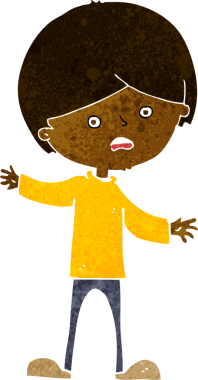 Bir insan tarafından çizilmiş mutsuz çocuk çizgi filmi.