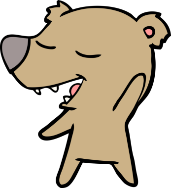 Bir insan tarafından çizilmiş çizgi film ayısı.