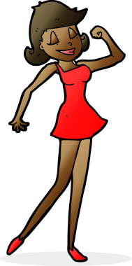 Çizgi filmdeki kadın bir insan tarafından çizilebilir.