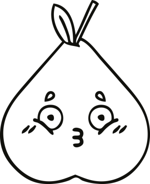 Bir insan tarafından çizilmiş bir armut çizimi.