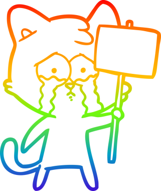 gökkuşağı gradyanı çizimi bir insan tarafından çizilmiş çizgi film kedisi