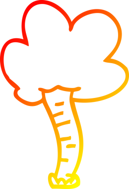 Bir insan tarafından çizilmiş bir çizgi film ağacının sıcak gradyan çizimi