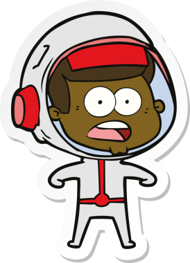 Bir insan tarafından çizilen bir karikatür çıkartması astronotu şaşırttı.