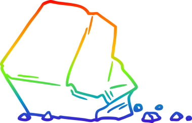 gökkuşağı gradyan çizgi çizimi bir insan tarafından çizilmiş büyük bir kaya