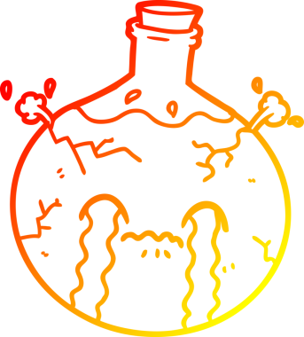 Bir insan tarafından çizilmiş karikatür çatlama iksiri.