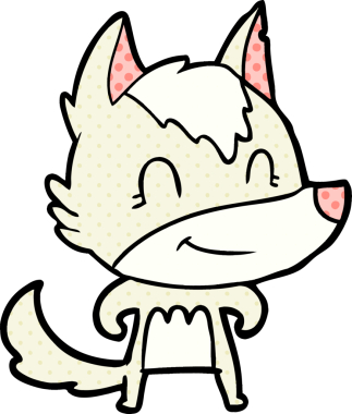 Bir insan tarafından çizilmiş dost canlısı bir kurt.