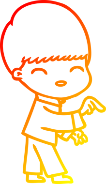 Bir insan tarafından çizilmiş mutlu çizgi film çocuğu çizimi.