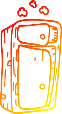 Bir insan tarafından çizilmiş tozlu bir karikatür kabinesinin sıcak çizgi çizimi