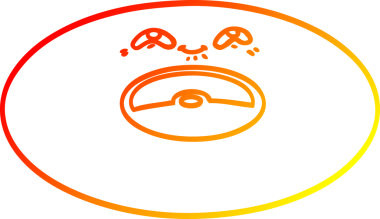 Bir insan tarafından çizilmiş eski bir karikatürün sıcak gradyan çizimi