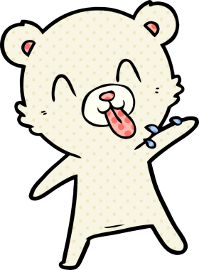 kaba karikatür kutup ayısının insan tarafından çizilmiş dili.