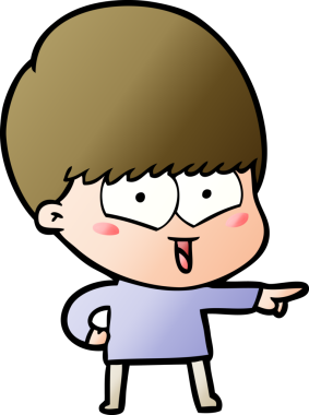 Bir insan tarafından çizilmiş mutlu çocuk çizgi filmi.