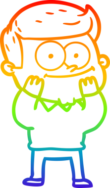 Bir insan tarafından çizilmiş mutlu bir adamın çizgi çizimi.