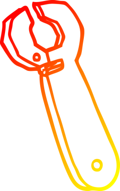 Bir insan tarafından çizilmiş çizgi film anahtarının sıcak gradyan çizimi