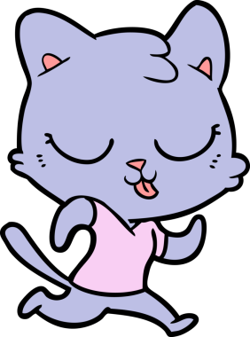 Bir insan tarafından çizilmiş çizgi film kedisi.