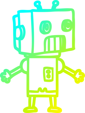 Bir insan tarafından çizilmiş soğuk gradyan robot çizimi