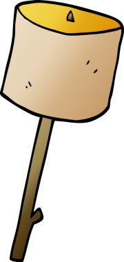 Çizgi film karalamaları bir insan tarafından çizilmiş kızarmış şekerlemeler.