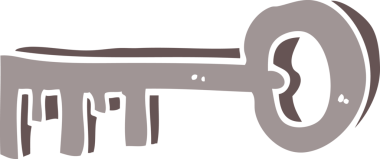 bir insan tarafından çizilmiş karikatür metal anahtarı.