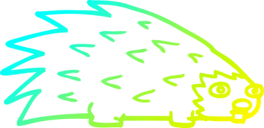 Bir insan tarafından çizilen sivri uçlu kirpinin soğuk gradyan çizimi.