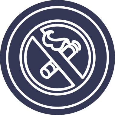 Bir insan tarafından çizilmiş sigara içilen dairesel simge yok