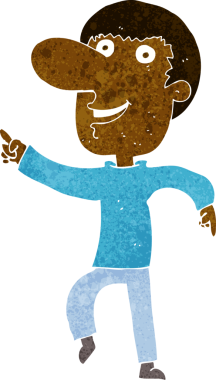 çizgi film mutlu adam dans bir insan tarafından çizilmiş