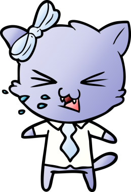 Bir insan tarafından çizilmiş çizgi film kedisi.