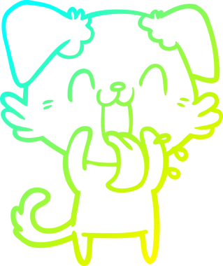 Bir insan tarafından çizilmiş soluyan bir köpeğin soğuk eğimli çizgisi.