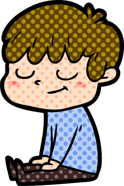 Bir insan tarafından çizilmiş mutlu çocuk çizgi filmi.