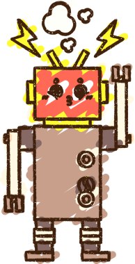 Bir insan tarafından çizilen Çılgın Robot Tebeşiri