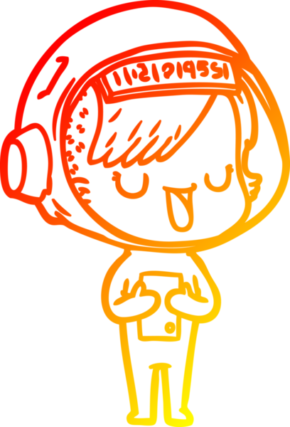 Bir insan tarafından çizilmiş bir astronot kadın çizgi çizimi.