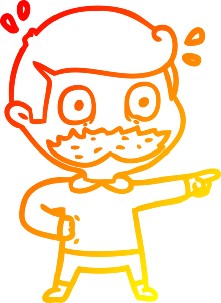 Bıyıklı bir çizgi film karakteri insan tarafından çizilmiş.