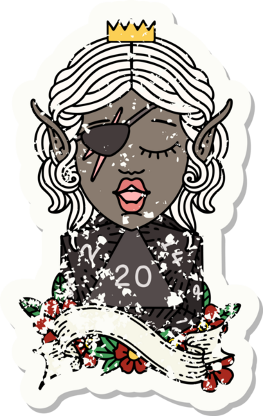 Retro Dövme Tarzı Cüce Bir insan tarafından çizilmiş 20 zar atışıyla