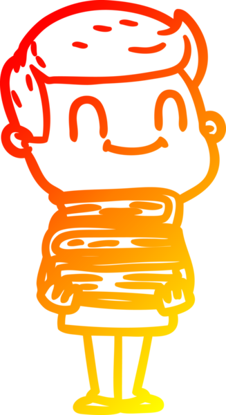 Bir insan tarafından çizilmiş, karikatür dostu bir adamın sıcak çizgi çizimi