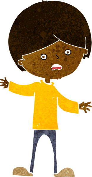 Bir insan tarafından çizilmiş mutsuz çocuk çizgi filmi.