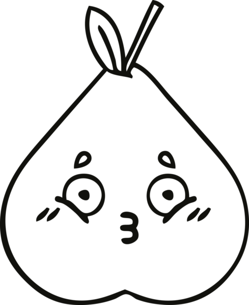 Bir insan tarafından çizilmiş bir armut çizimi.