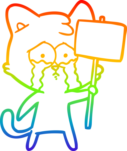 gökkuşağı gradyanı çizimi bir insan tarafından çizilmiş çizgi film kedisi