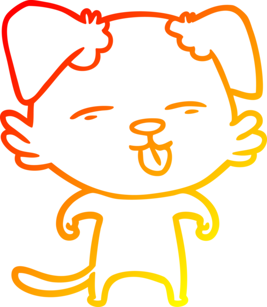 İnsan tarafından çizilmiş bir çizgi film köpeğinin sıcak çizgi çizimi.