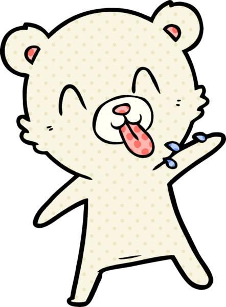 kaba karikatür kutup ayısının insan tarafından çizilmiş dili.